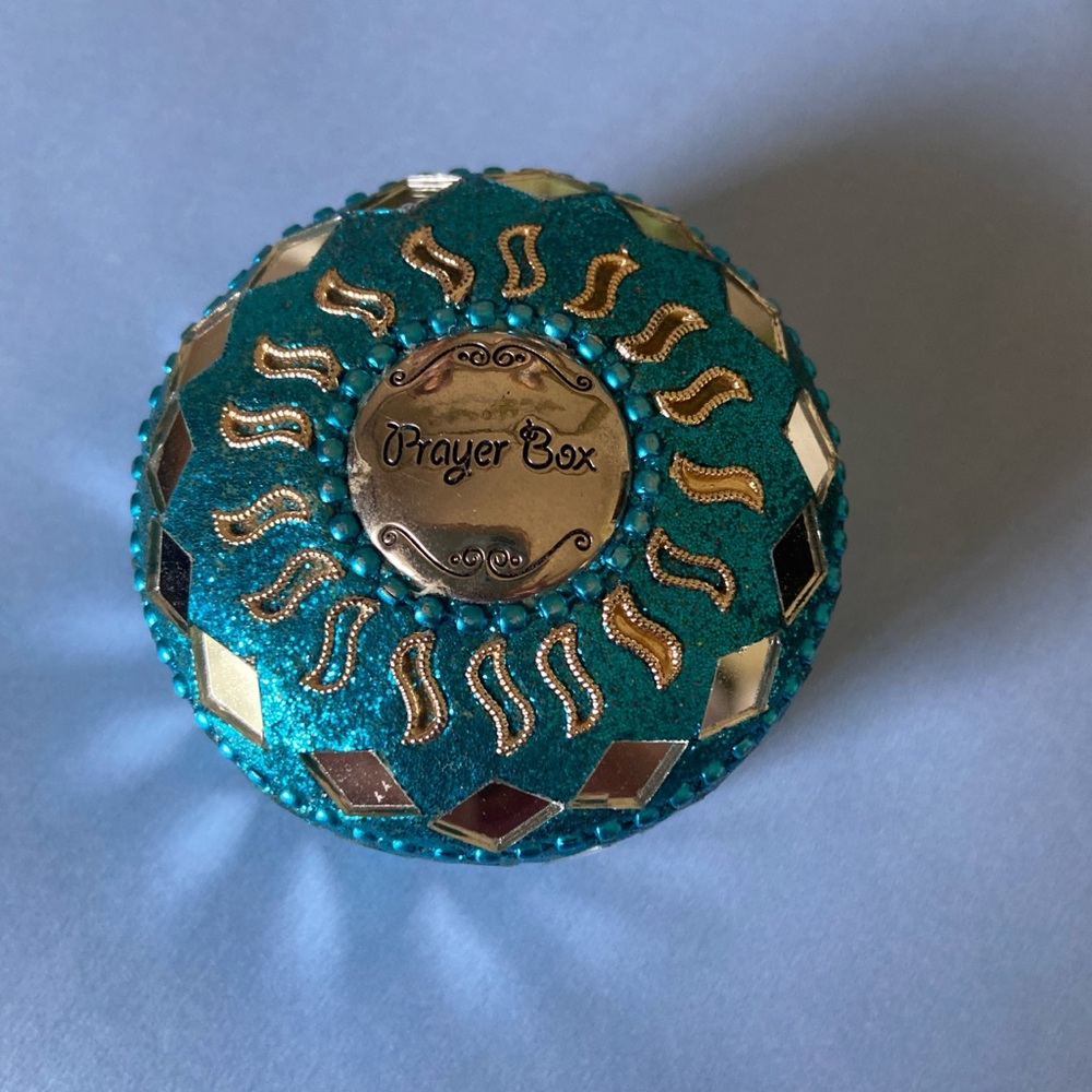 Teal and Gold Decorative Prayer Box
